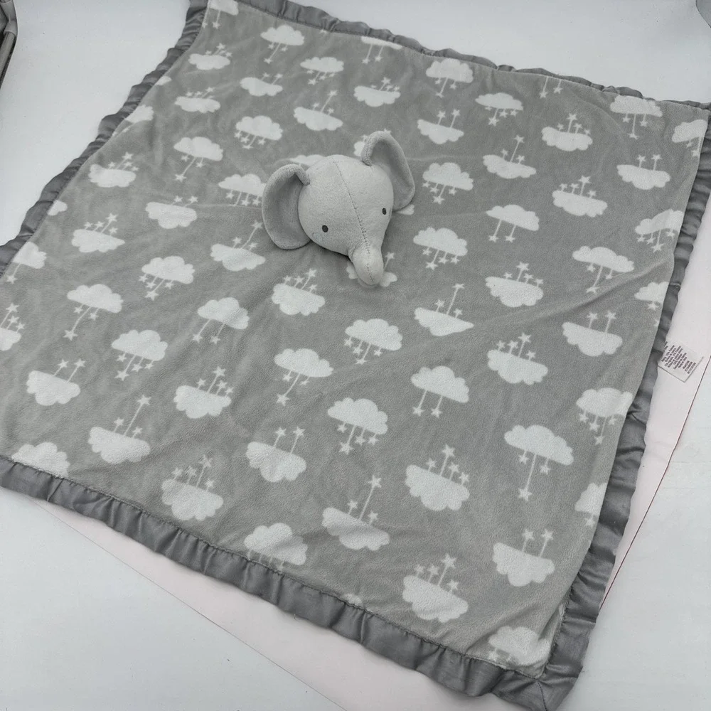 Parents Choice Large Gray Elephant Baby Lovey Clouds Security Blanket Walmart